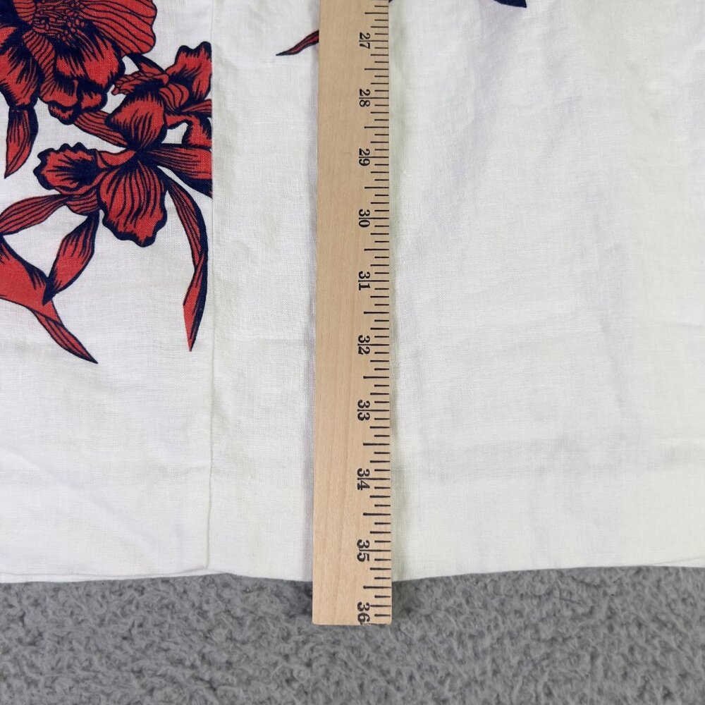 Tommy Bahama Lavatera Leis Linen Dress Women Small White Floral Sleeveless Beach - Picture 5 of 9
